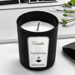 Kişiye Özel 500 ML Siyah Renk Dereceli Termos & Siyah Defter & Siyah French Press & Siyah Mat Kupa & Alerya Premium Filtre Kahve & Vanilya Kokulu Trendmiya Bardak Mum Hediye Seti