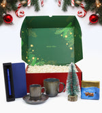 Yılbaşına Özel Kalem & Defter & Çizgili Fincan & Çizgili Kupa & Mini Çam Ağacı & Çikolata Hediye Seti