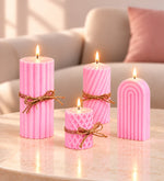 Ng Gifts Dekoratif 4'lü Pembe Mum Seti