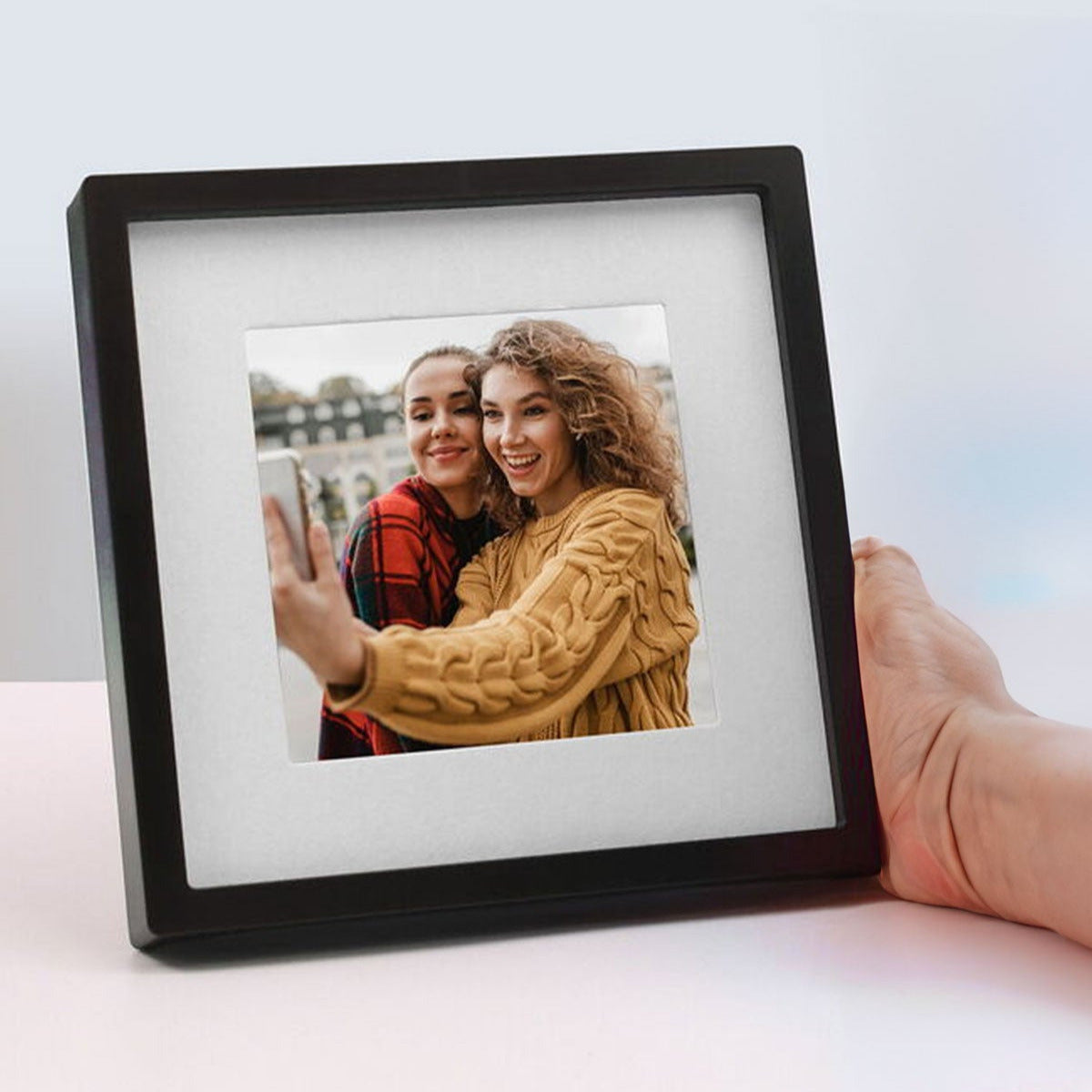 Frenc Press Termos & Kravat & Paspartu Çerçeve & Siyah Kupa & 200ml Trendmiya Kolonya Hediye Seti