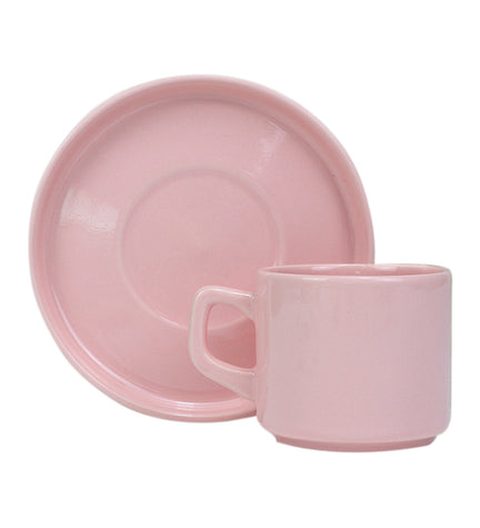 Pembe Double Türk Kahvesi ve Çay Fincanı