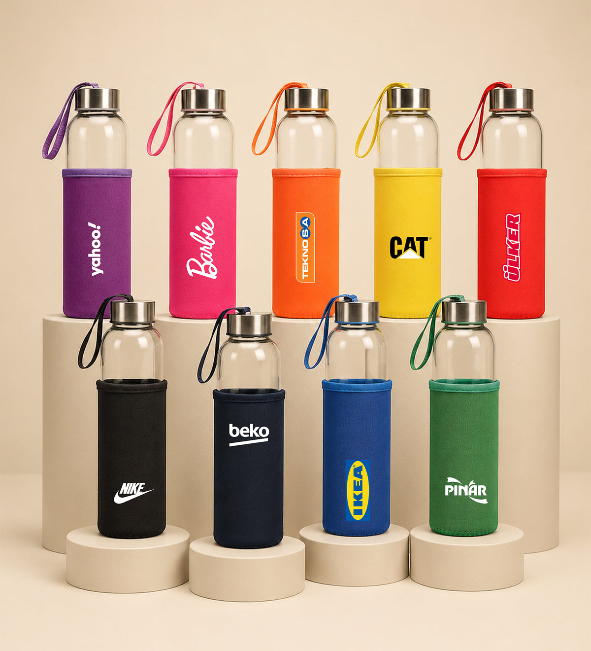 Deri Kılıflı Cam Matara 500ML