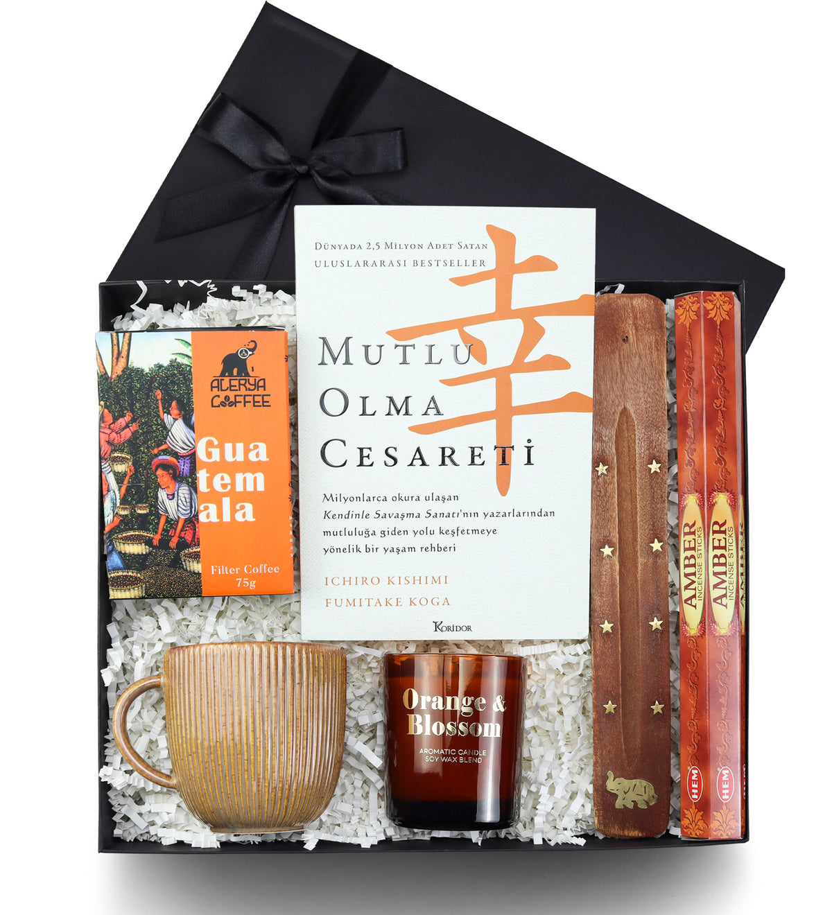 Kitap & Tütsü & Kupa & Mum & Kahve Premium Hediye Seti