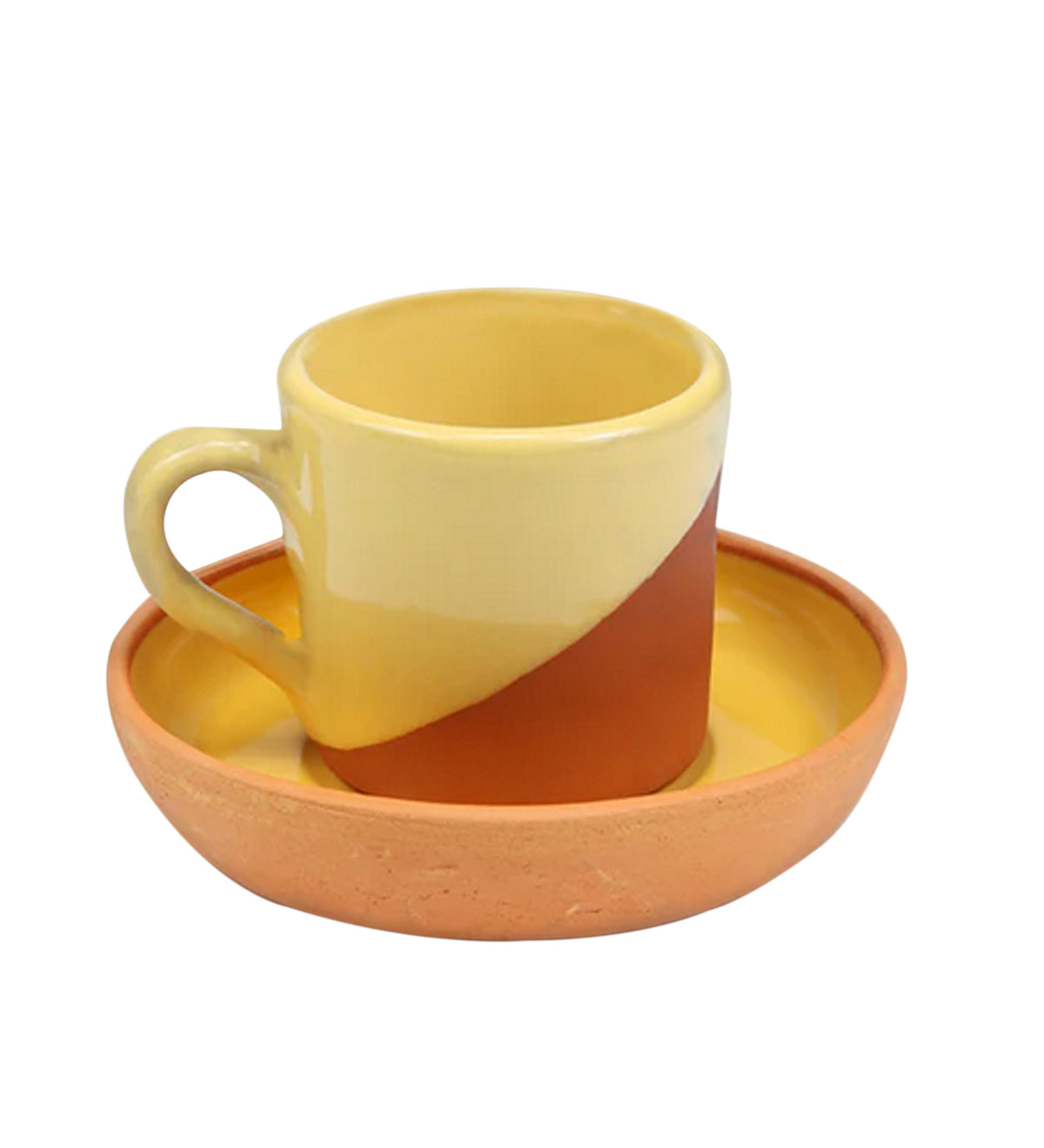 Sarı Sırlı Çömlek Fincan