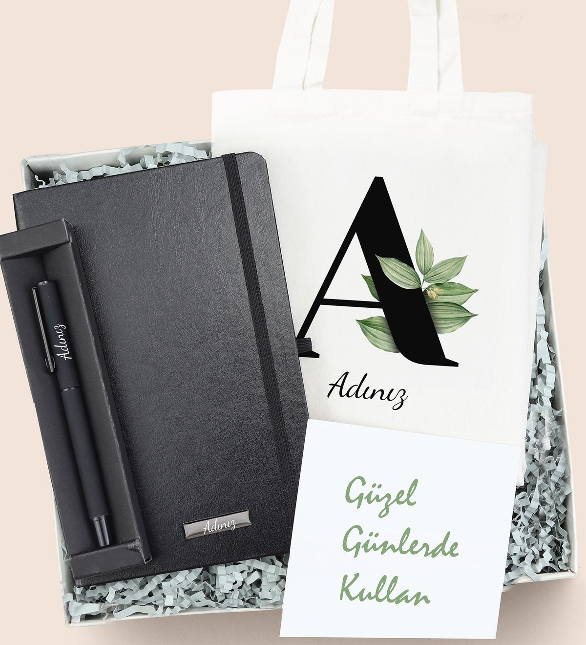 Kişiye Özel Defter & Kalem & Bez Çanta Kurumsal Hediye Seti