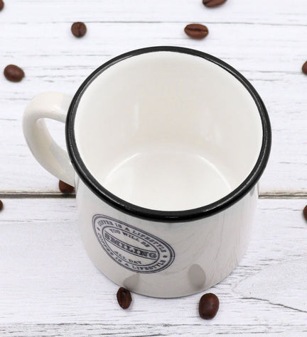 Siyah Renk Detaylı Vintage Kupa