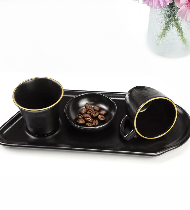 Kolonya & Türk Kahvesi & Siyah Şal & Türk Kahvesi Sunum Seti