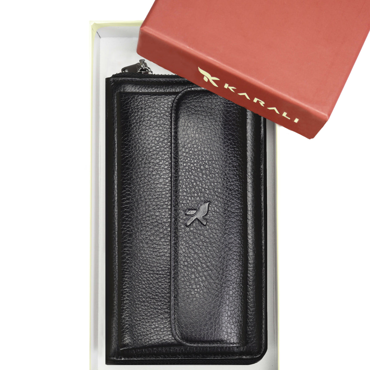 Hakiki Deri Unisex Siyah Portföy Cüzdan