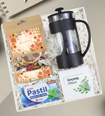 Kişiye Özel Kupa & French Press & Bitki Çayı & Ülker Pastil Hediye Seti