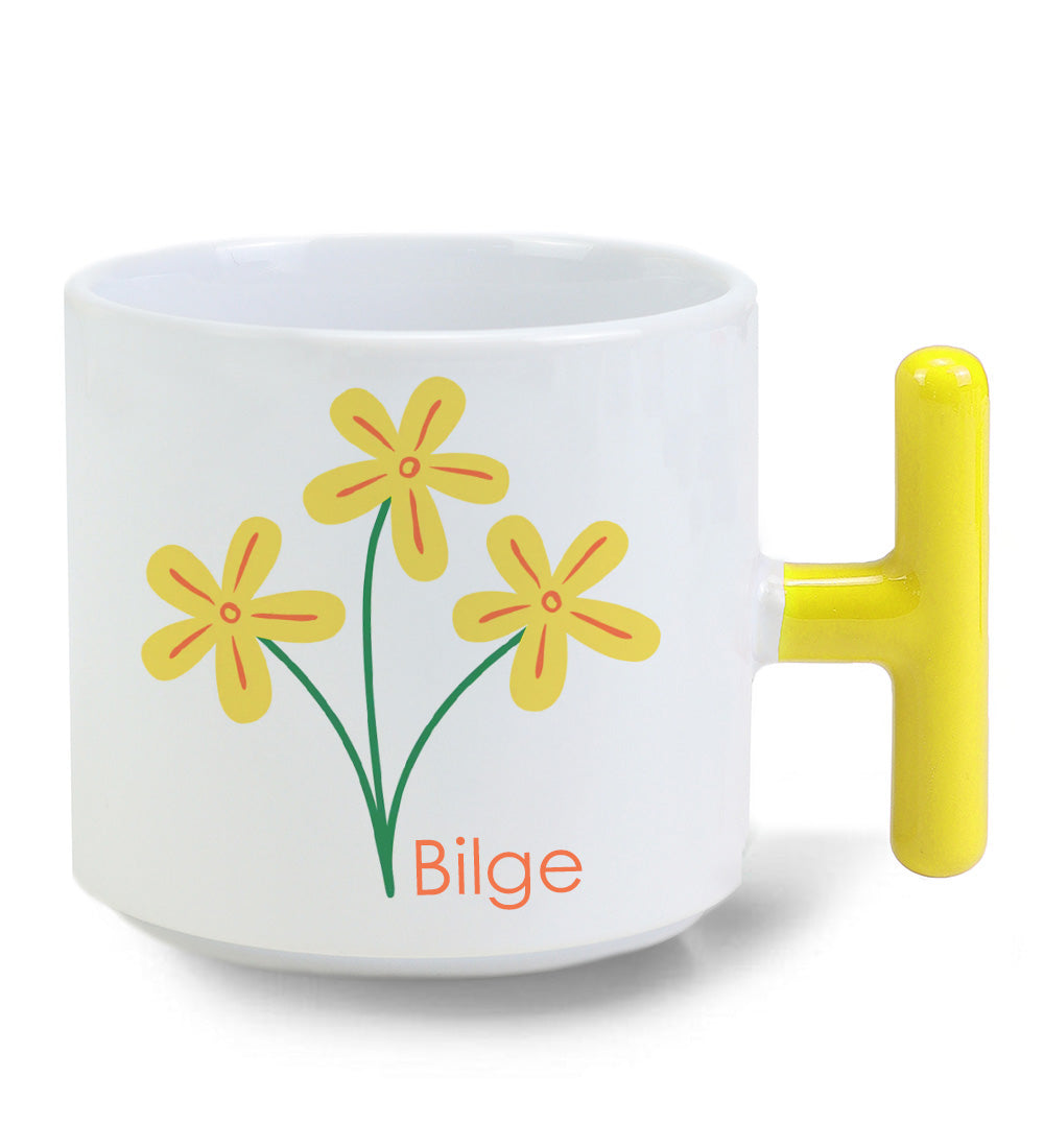 Kişiye Özel T kupa & Papatya Kolye ve Mum Hediye Seti