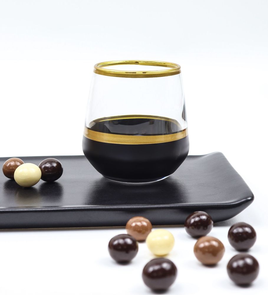 Siyah Türk Kahvesi Fincanı Kahve Yanı Su Bardağı Hediye Seti