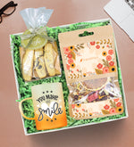 Buzlu Turuncu Kupa & Bitki Çayı & Bademli Kurabiye Hediye Seti