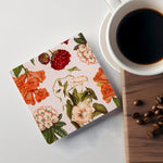 Ahşap Görünüm 13x13 cm Paspartu Çerçeve & Sukulent & Porselen Kupa & Taş Bardak Altlığı