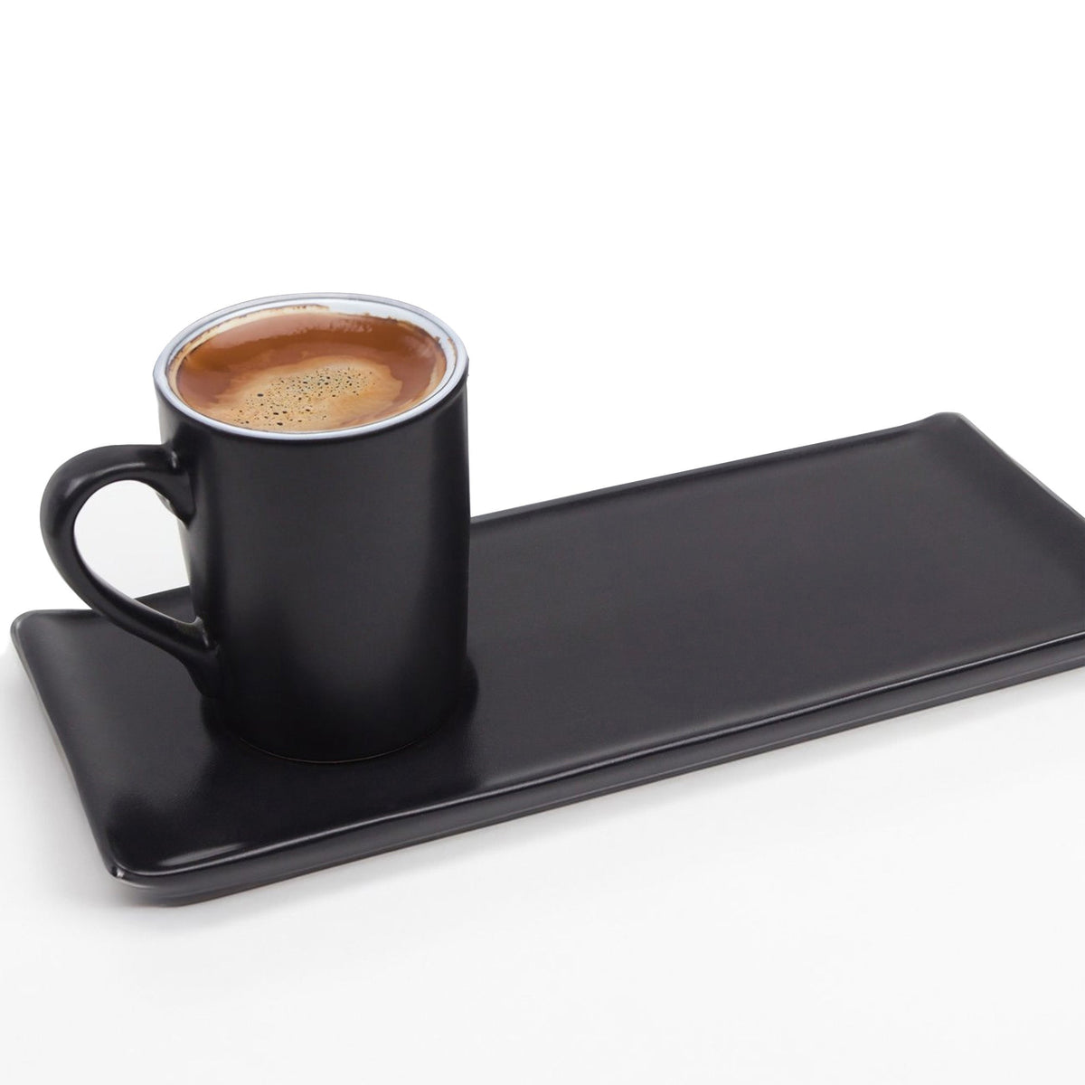 Tabaklı Siyah Türk Kahvesi Fincanı