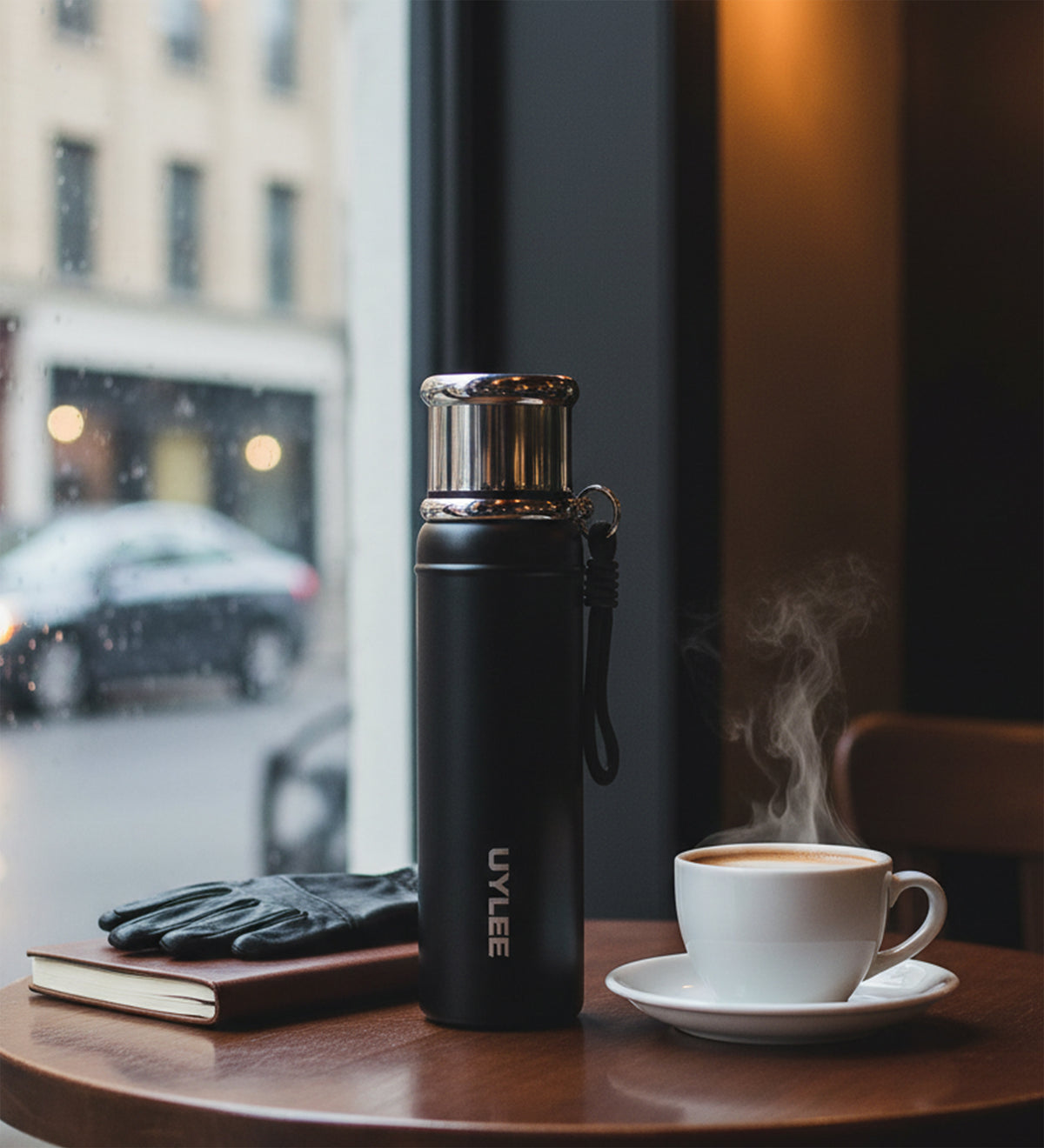 Siyah Çelik Termos 700 ml