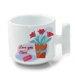 Love You Mom Baskılı T Kupa