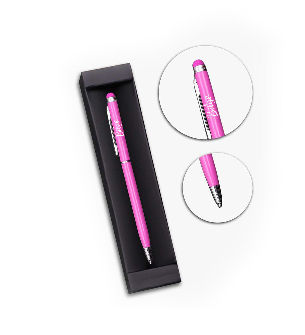 Pembe H2O Bez Kılıflı Cam Matara & Pembe Touchpen & 3'lü Pembe Ayıcık Buketi Hediye Seti
