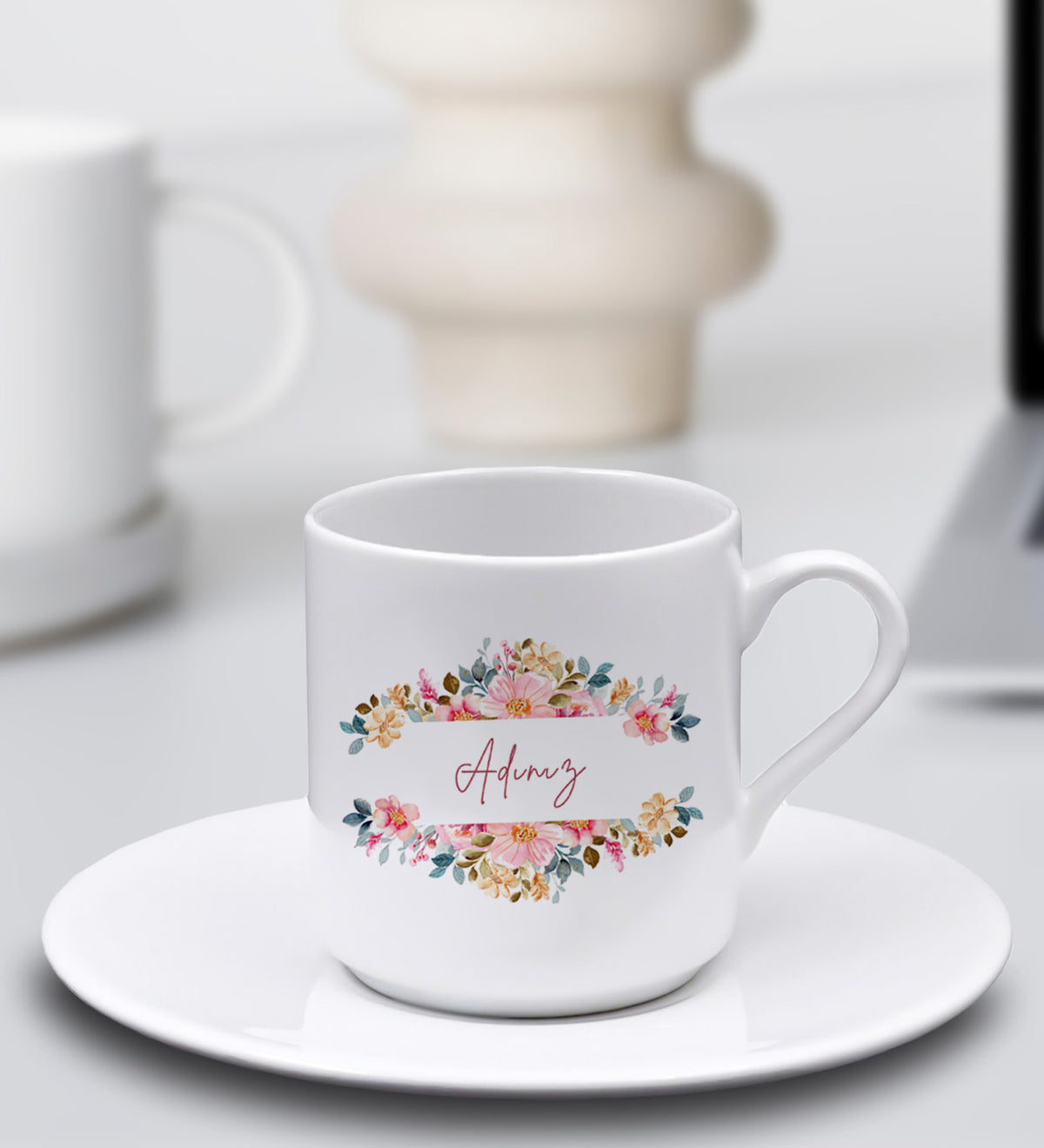 Kişiye Özel Tükenmez Kalem & Defter & Fincan & Türk Kahvesi & Çikolata Hediye Seti