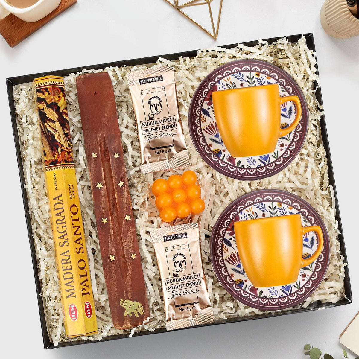 Palo Santo Tütsü & Turuncu Fincan Hediye Seti