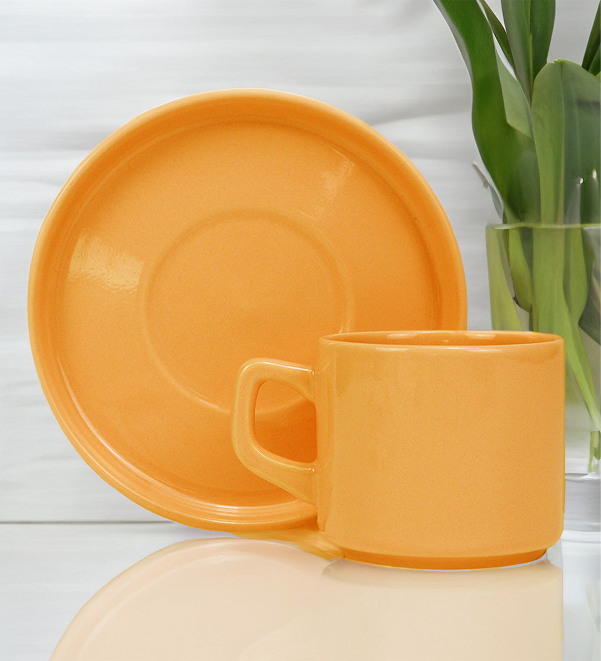 Turuncu Double Fincan & Siyah Premium Tükenmez Kalem & Rebul Kolanya & Selamlıque & Papatya Mum Hediye Seti