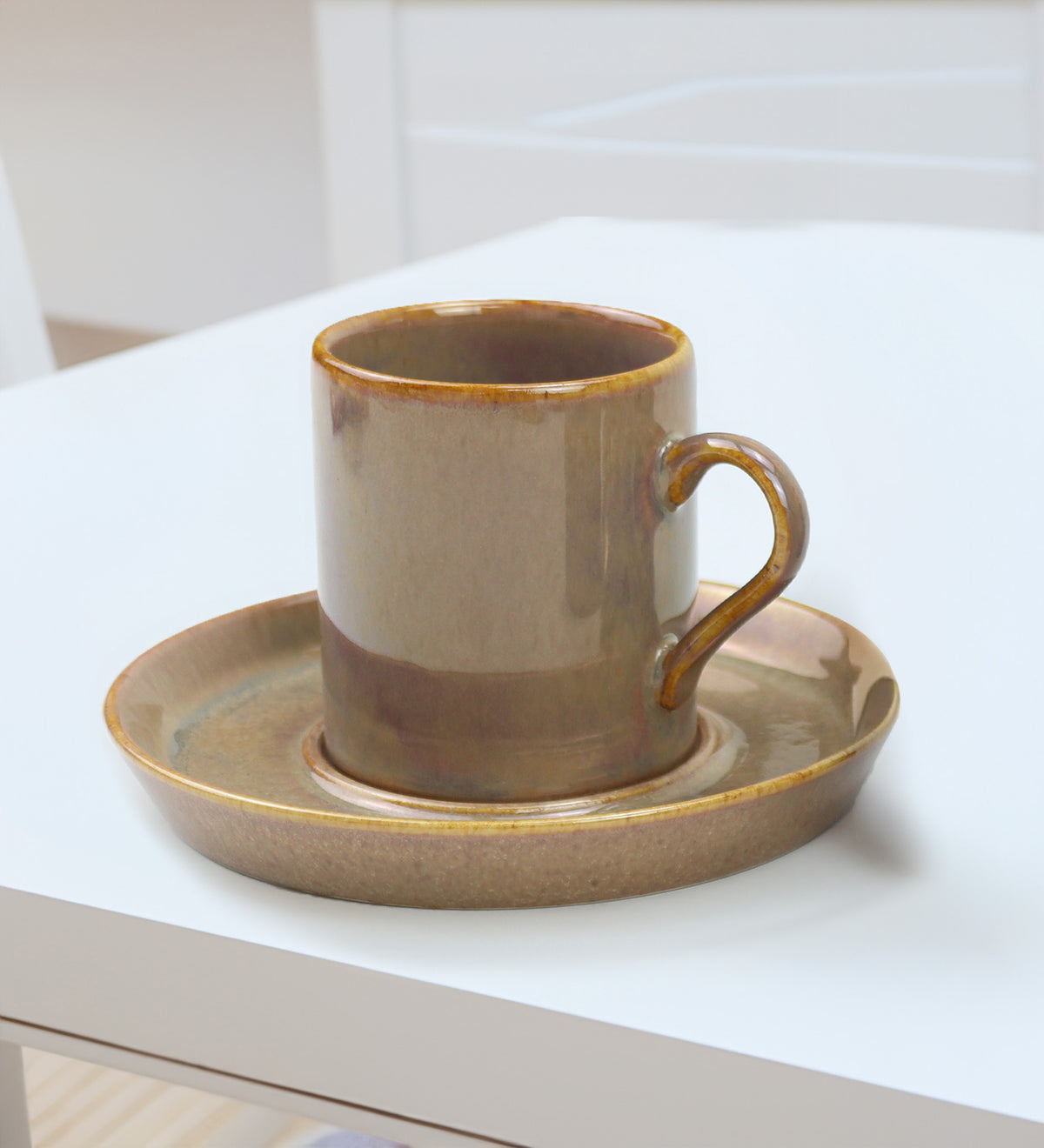 2 li Porselen Kahve Fincanı & Kolonya & Rakle Mum & Selamlıque Türk Kahvesi Hediye Seti