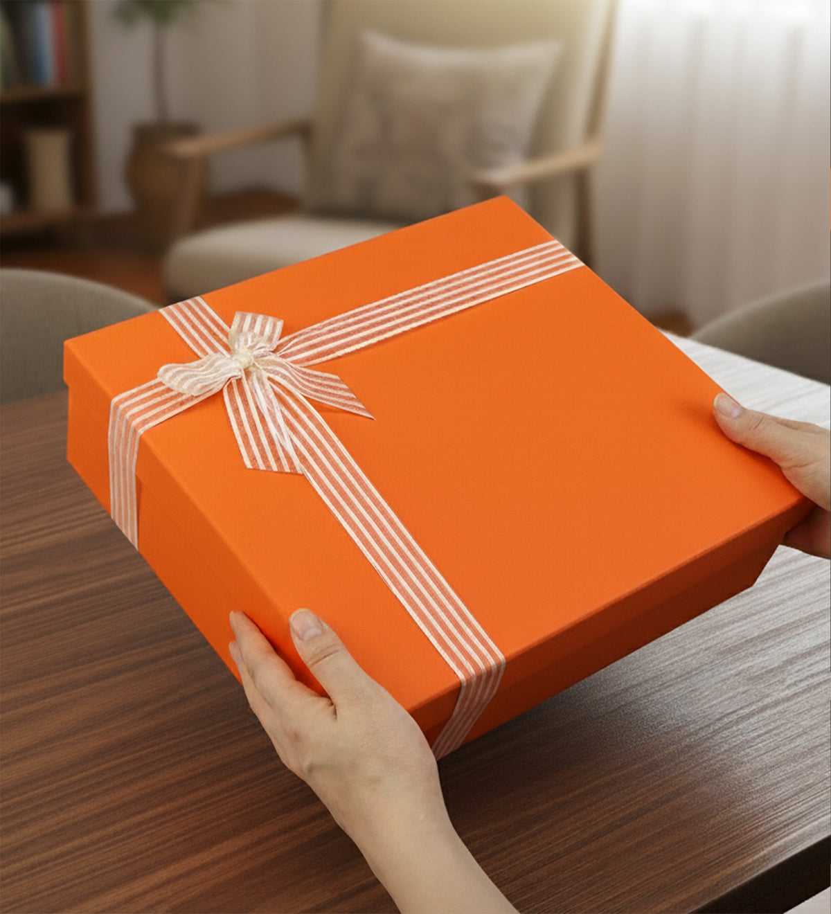 Turuncu Defter & Rose Metalik Roller Kalem & 125gr Selamlıque & Papatya Halka Kupa & Papatya Mum Hediye Seti