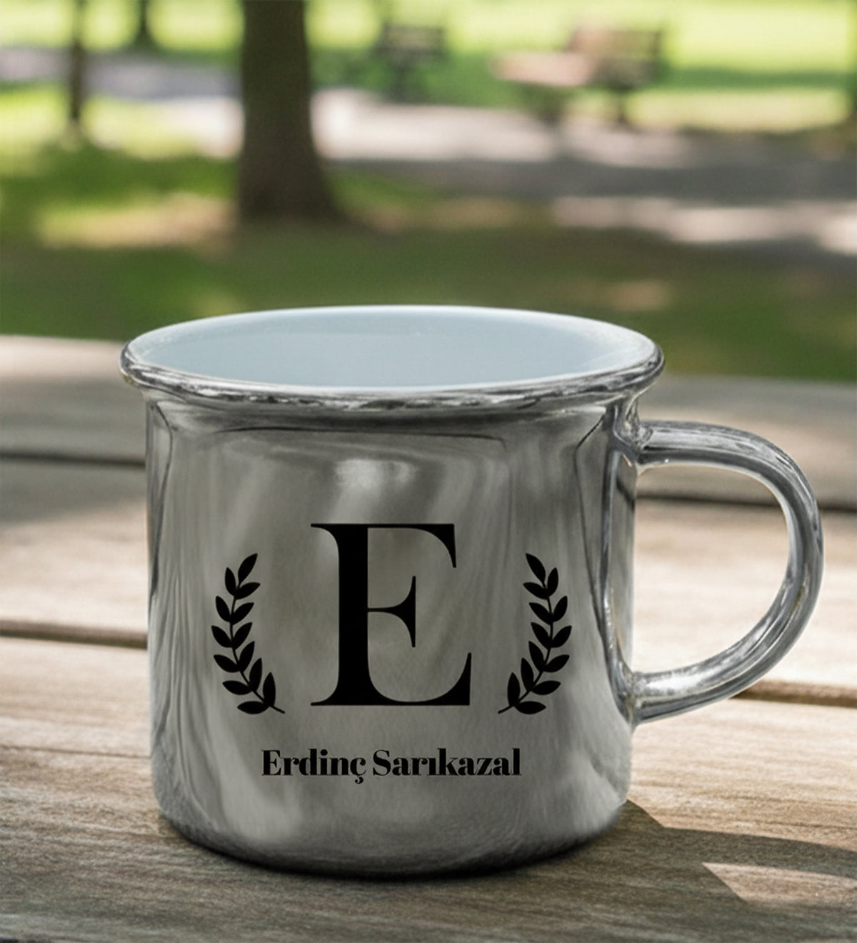 Kişiye Özel Gümüş Renk Vintage Kupa