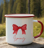 Kırmızı Renk Detaylı Vintage Kupa