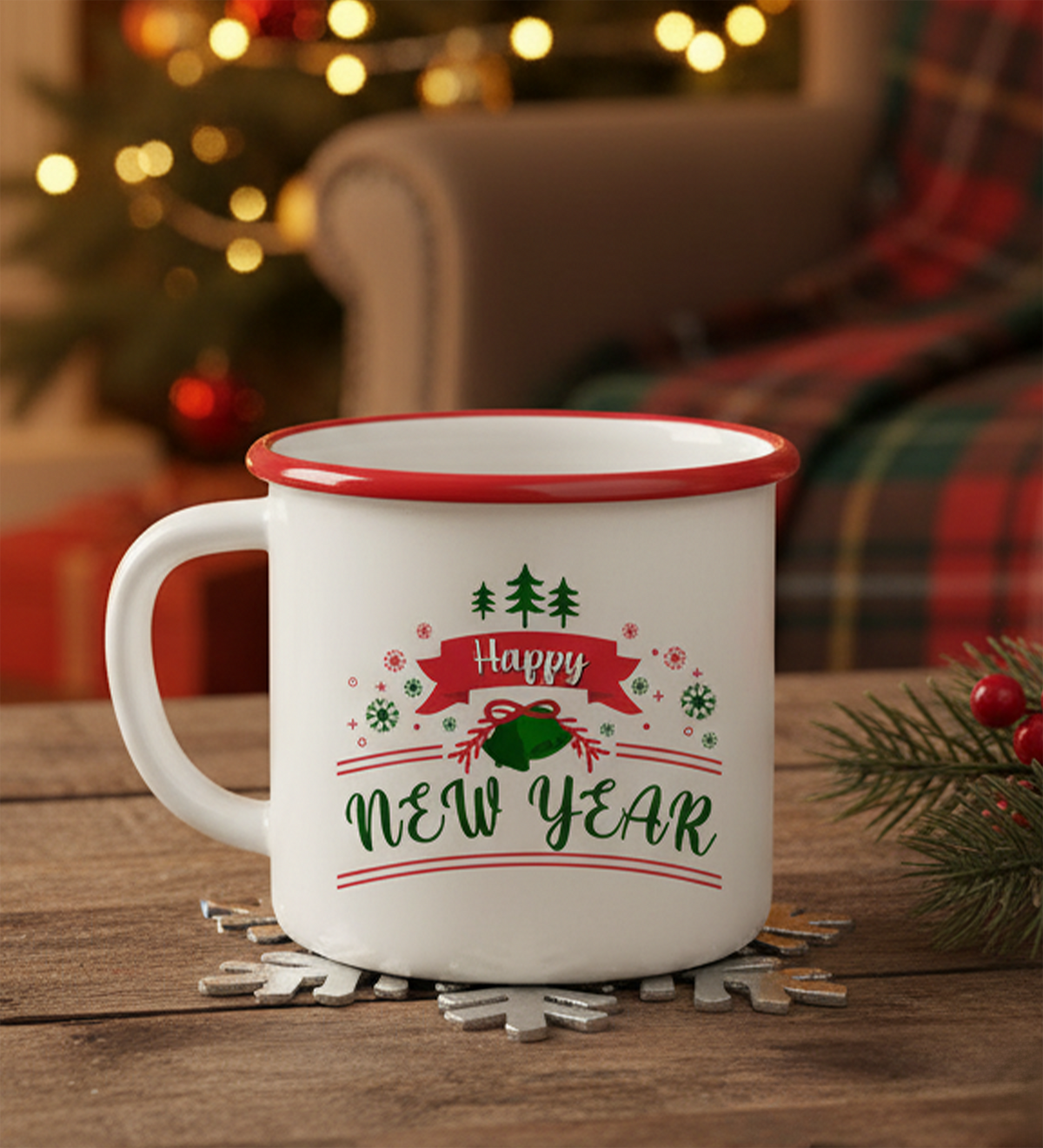 Yılbaşı Temalı Vintage Kupa