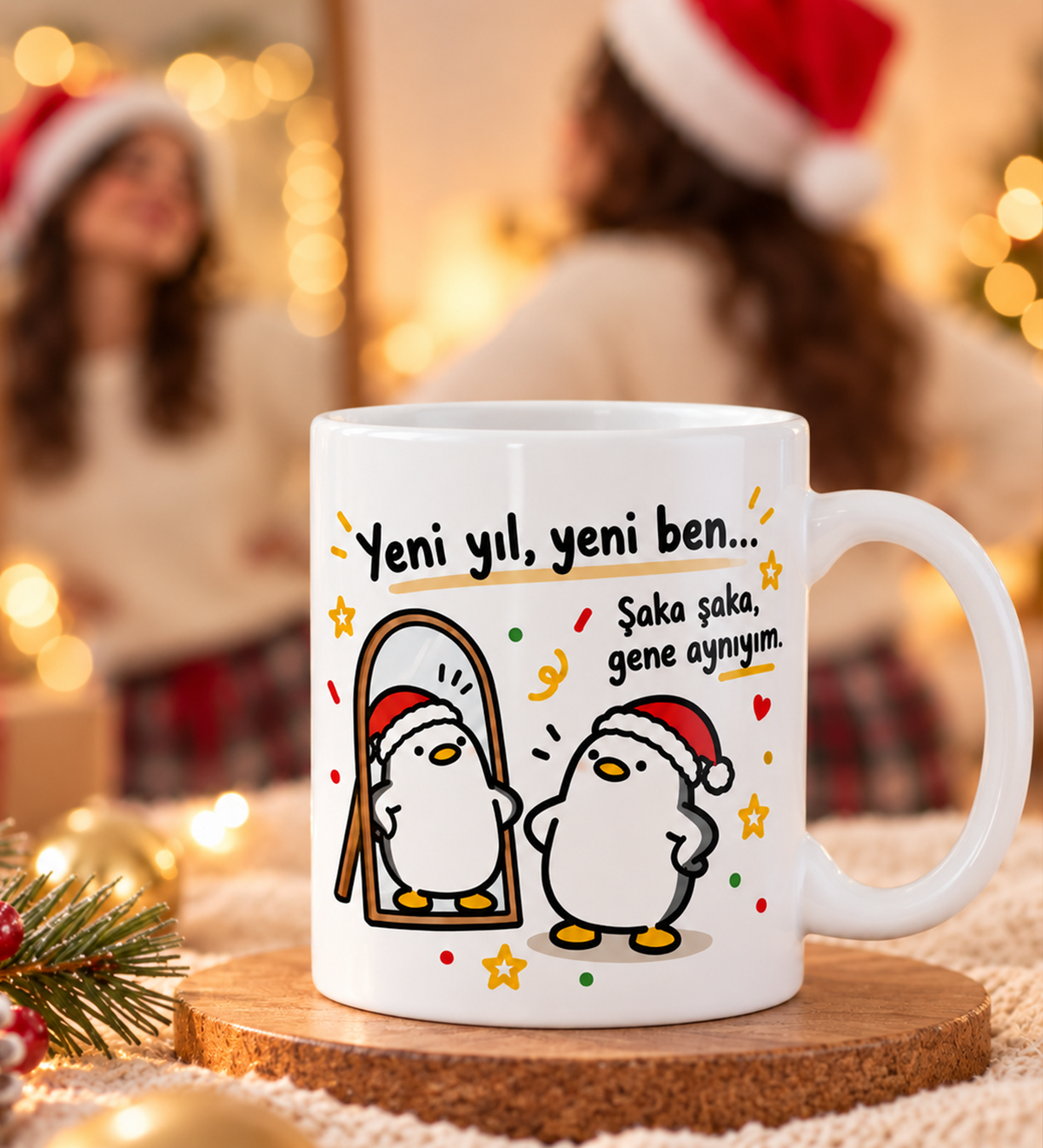 Yeni Yıl Tasarım Esprili Kupa