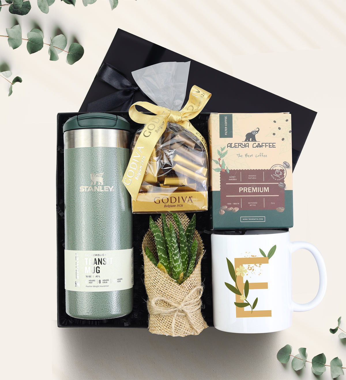 Yeşil Stanley Termoslu Kişiye Özel Premium Hediye Seti