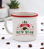 Yılbaşına Özel Happy New Year Temalı Vintage Kupa & 2'li Baston Şeker & Godiva Napoliten Çikolata & Shaker & Happy New Year Taç Hediye Seti