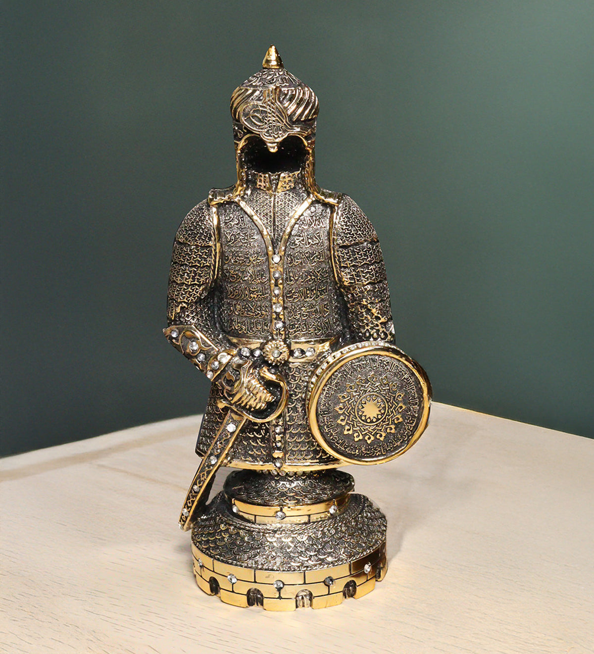 Fetih Zırh Ayetel Kürsi Biblo & Gold Kupa & Kalem & Kolonya Premium Hediye Seti