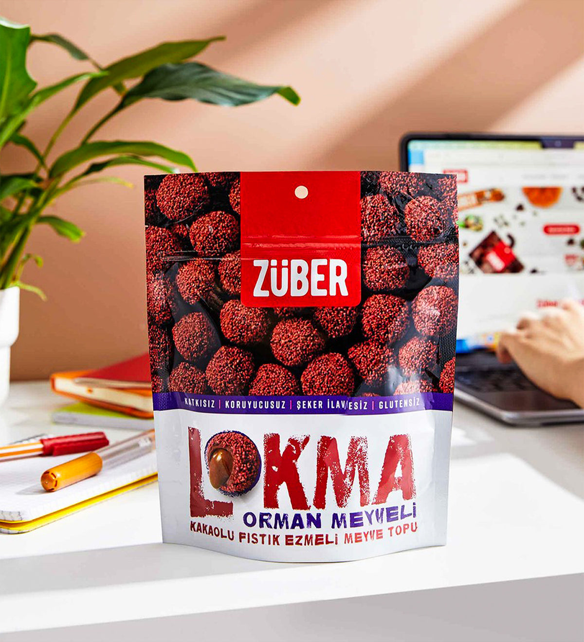 Züber Lokma & Kırmızı Fincan & Trendmiya 100ml Kolonya & Apitera Bal & Ülker Pastil Hediye Seti
