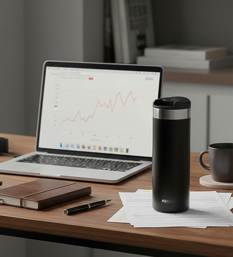 Kişiye Özel The AeroLight™ Transit Mug Stanley Termos 0,47L Siyah