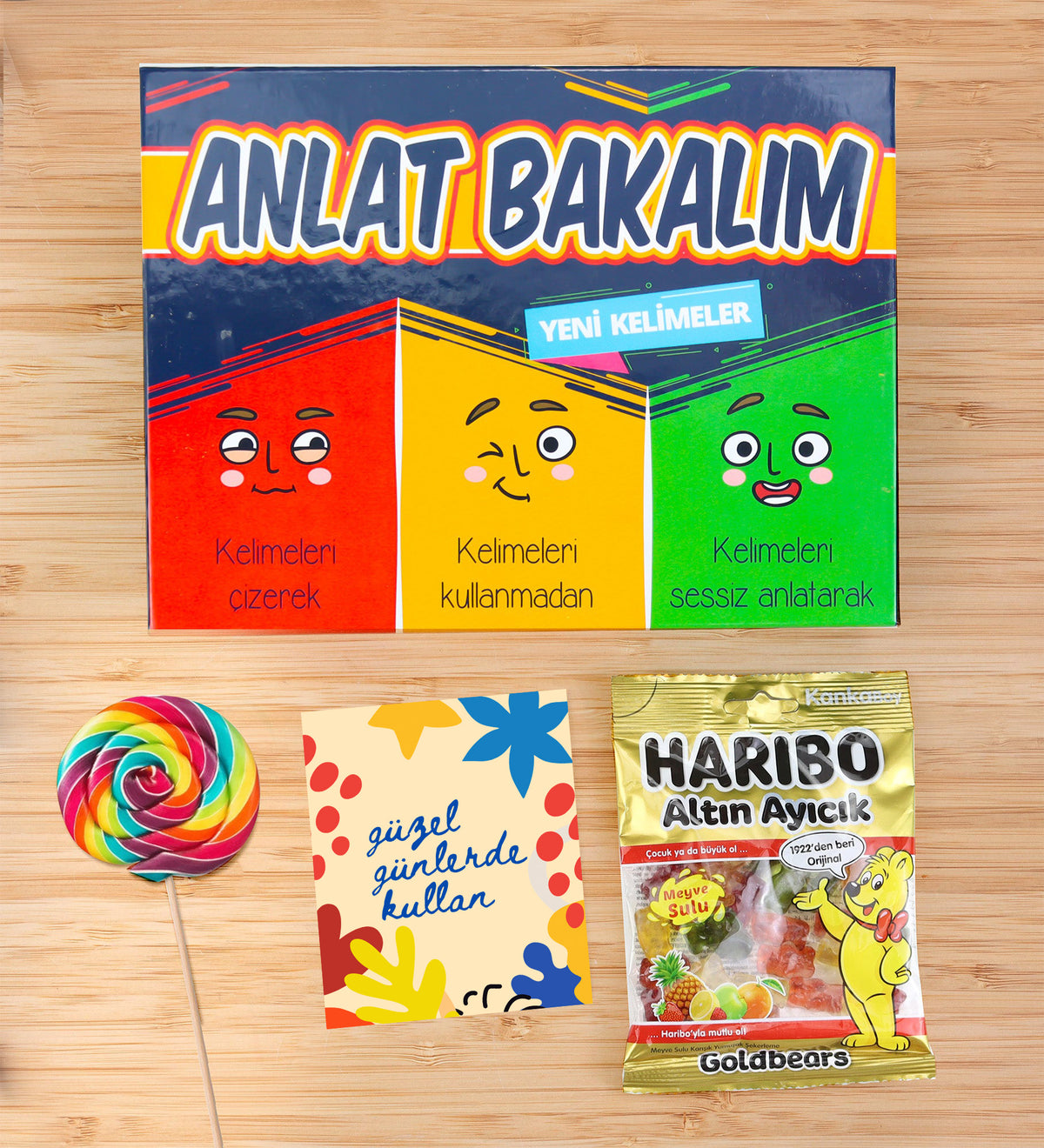 Anlat Bakalım Oyunu & Jelibon & Gökkuşağı Şeker Mini Hediye