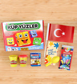 Küp Yüzler Oyunu & Bayrak & Balon & Haribo & Kuru Boya & Oyun Hamuru Hediye Seti