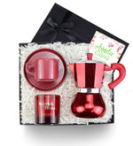 Kırmızı Fincan & Moka Pot Cezve & Mum Anneler Günü Hediye Seti