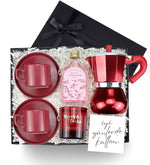 2 li Fincan & Moka Pot Cezve & Mum & Kolonya Premium Hediye Seti