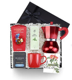 Moka Pot Cezve & Rebul Kolonya & Godiva Çikolata & Kupa & Selamlıque Türk Kahvesi Hediye Seti