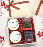 Ahşap Kutulu Yılbaşına Özel Fincan & Mum & Kahve Hediye Seti