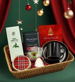 Özel Sepetinde Selamlıque & Rebul Kolonya & Gold Detay Fincan & Mum & Mini Sabun Hediye Seti