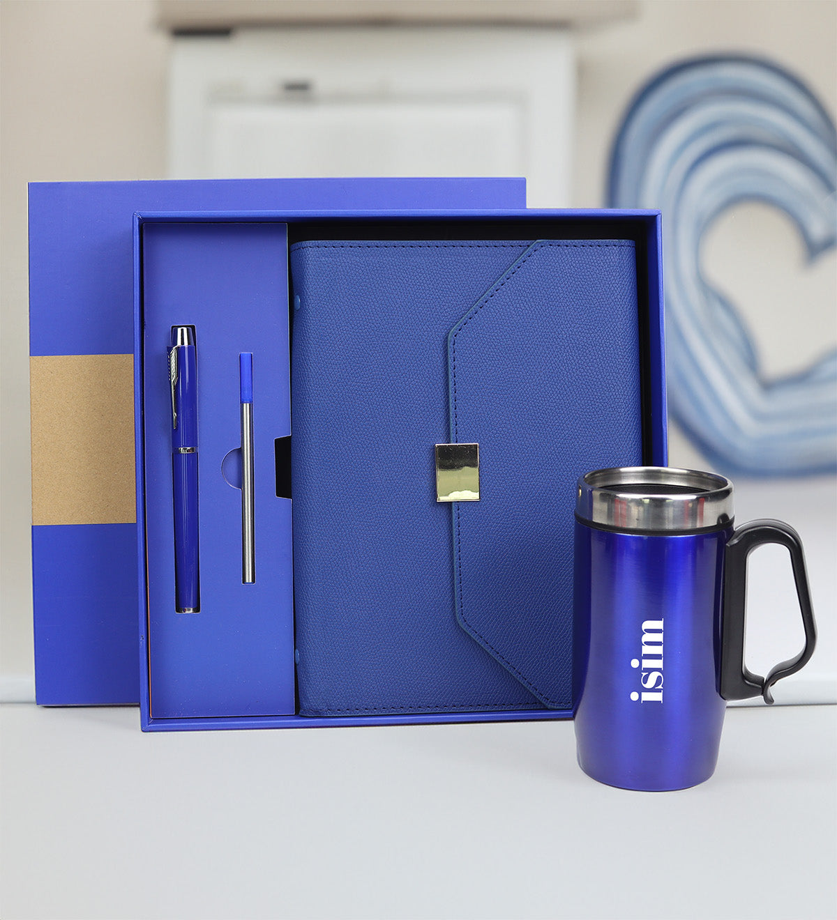 Kutulu Defter Kalem Seti & Çelik Termos Hediye Seti