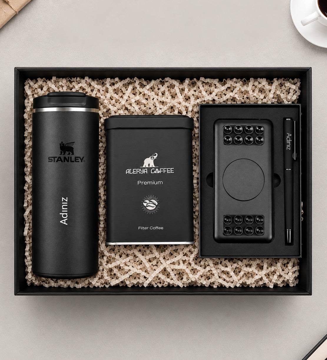 Stanley Termos Filtre Kahve Powerbank Kalem Hediye Seti