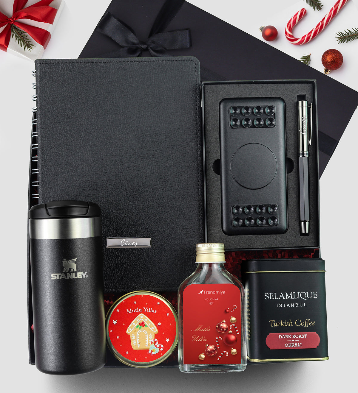 Ajanda & Stanley Termos & Powerbank & Kalem & Mum & Kolonya & Selamlıque Hediye Seti