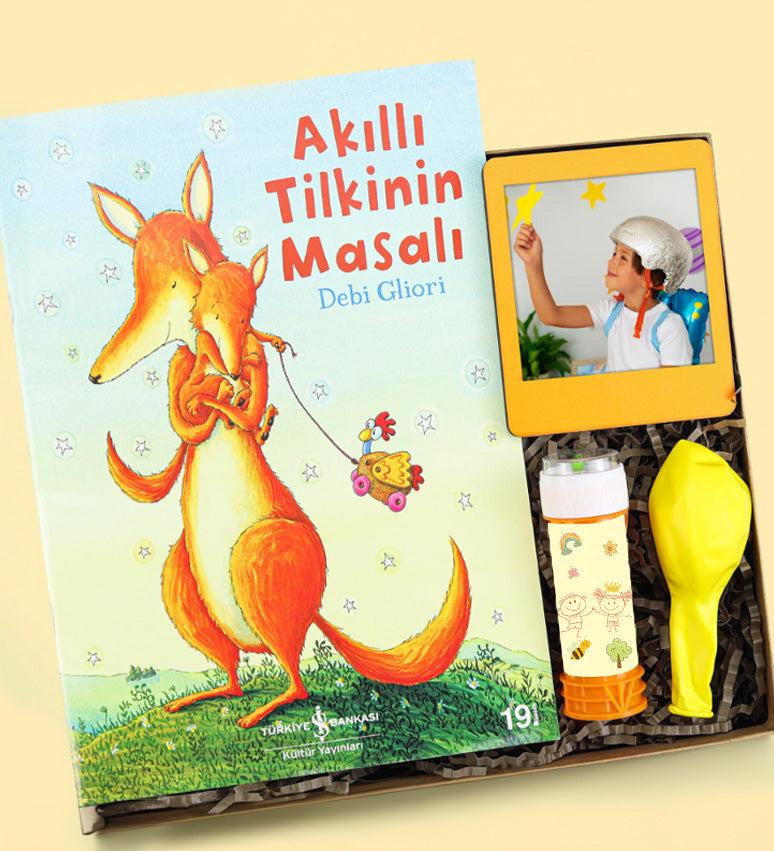 Akıllı Tilkinin Masalı & Çerçeve & Köpük Baloncuk & Balon Hediye Seti