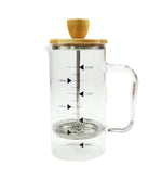 Bambu Kapaklı 350ml Cam French Press