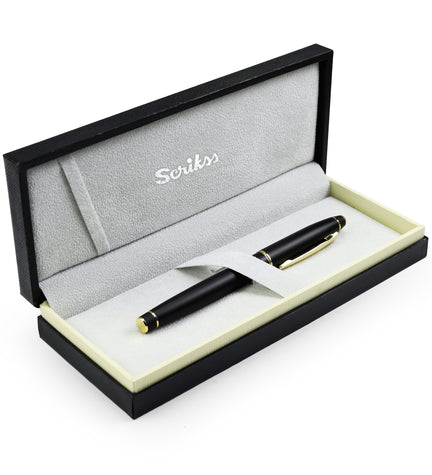 Scrikss Noble 35 Mat Siyah Altın Roller Kalem