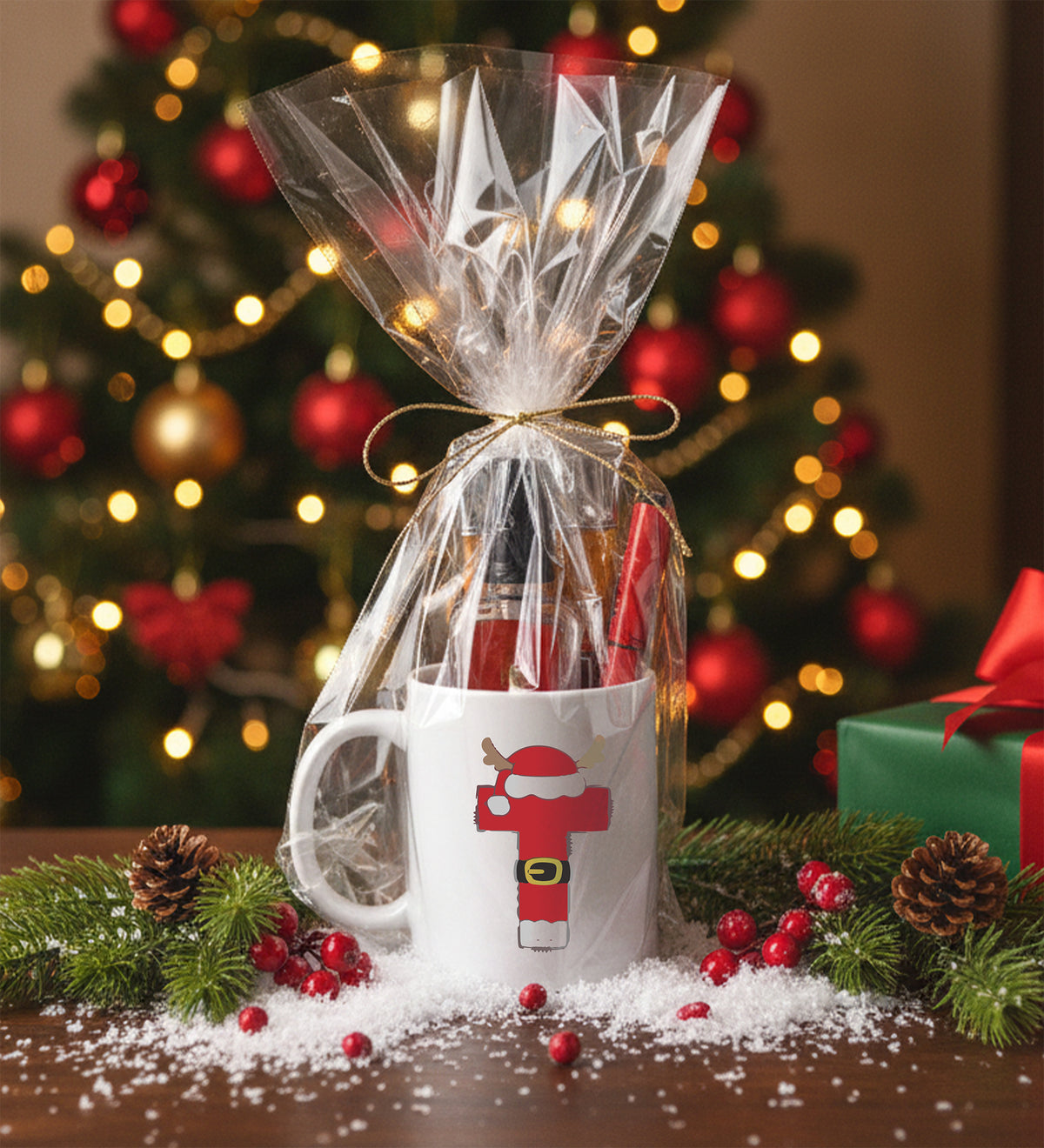 Baskılı Kupa & Sıcak Çikolata & Mini Kolonya & Kırmızı Roller Kalem Hediye Seti