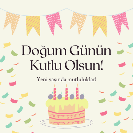 Doğum Günü Mesaj Kartı